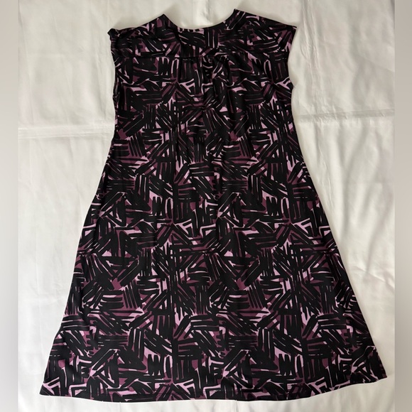 Merona Sleeveless Patterned Black & Purple Flowy Dress - Picture 13 of 13